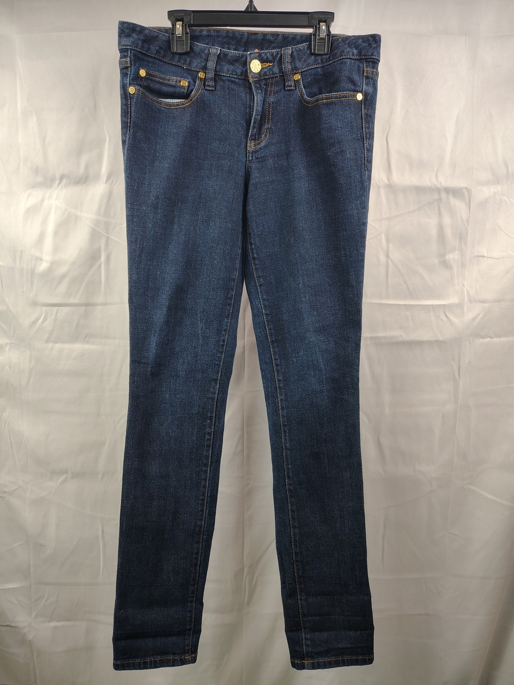 Tory Burch Super Skinny Jeans Womens 28 Blue Denim Cotton Stretch Low Rise 28x32